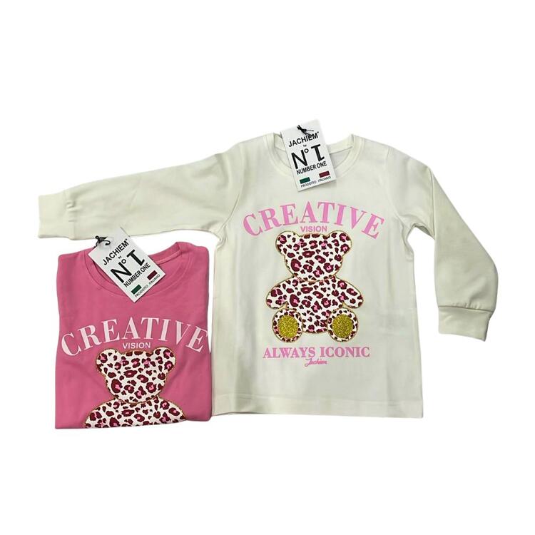 MAGLIETTA BAMBINA MANICHE LUNGHE STAMPA JHM 53FB415 JACKIE M